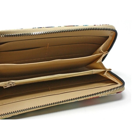 Poppy & Lily Floral on Ivory Zip Wallet Clutch Easy to Hold and Carry - Hey Viv - Picture 3 of 5